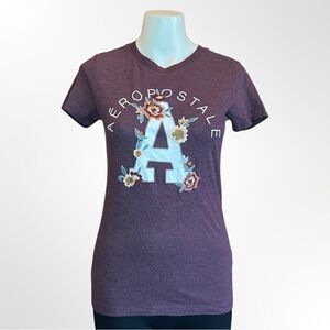 Aeropostale Classic Crew Embroidered T Shirt